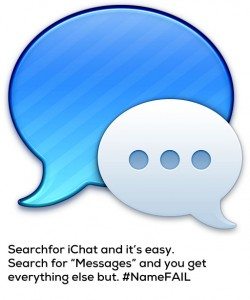 iChat and Messages, same program, but one is unsearchable